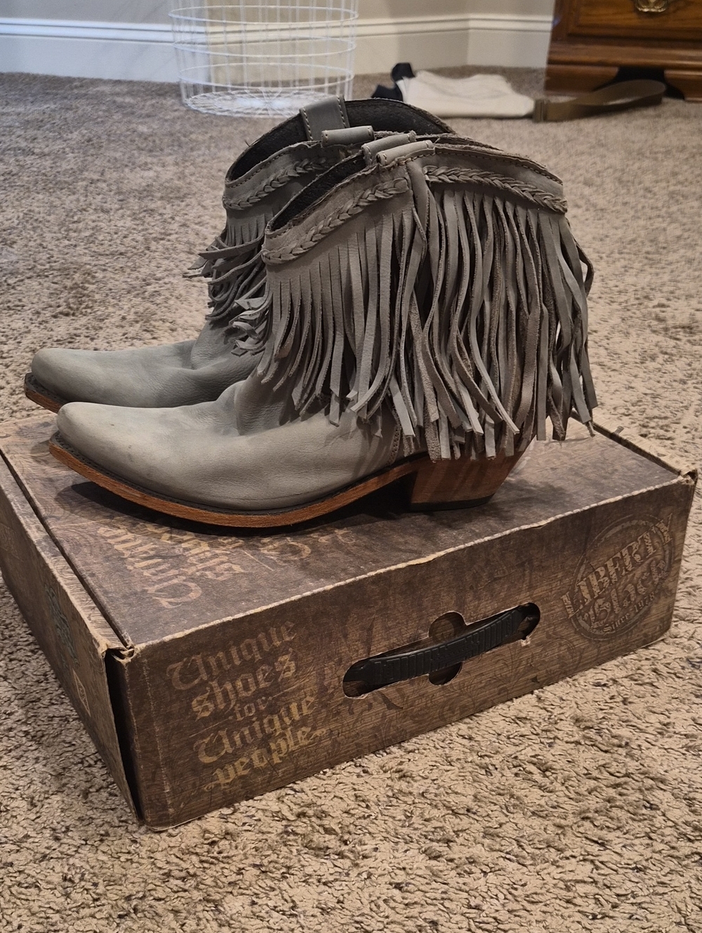 Liberty Black Fringe Spirit Of The West Fringe Boots, Size 10